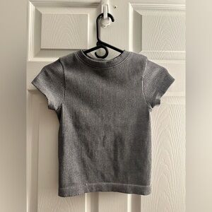 Old Navy Gray Ribbed Tee